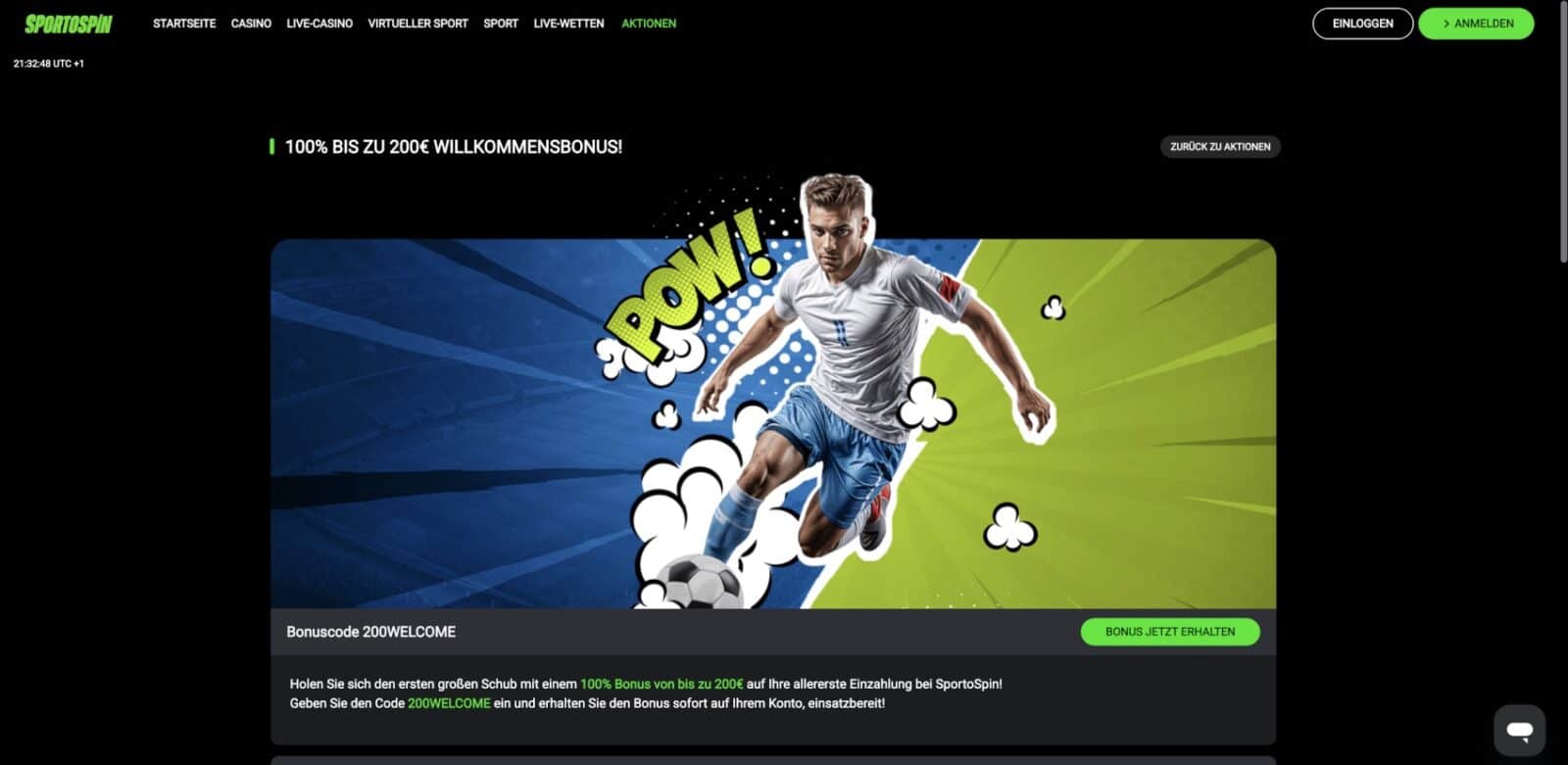 Sportospins Neukundenbonus