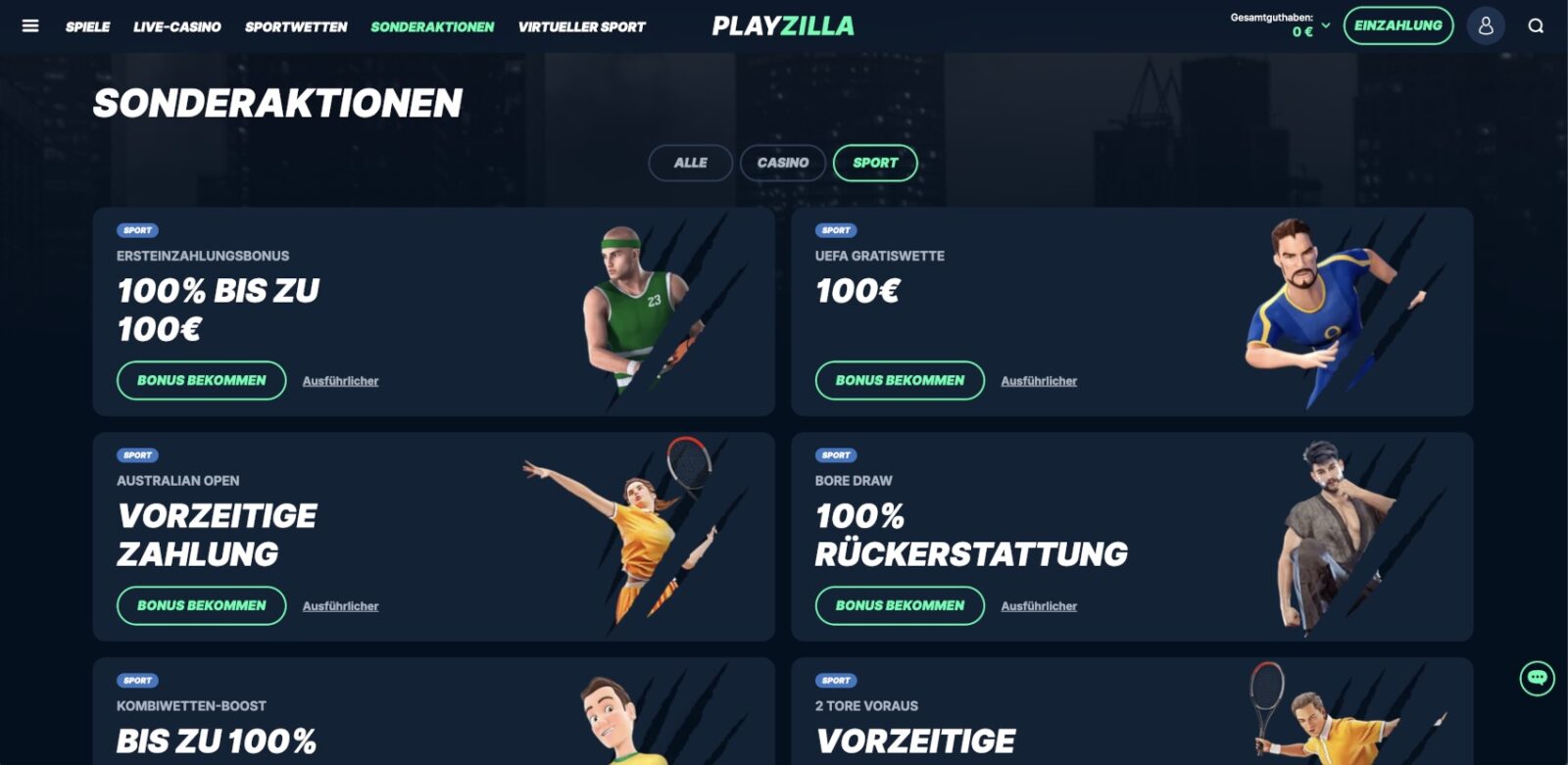 Playzilla Aktionen