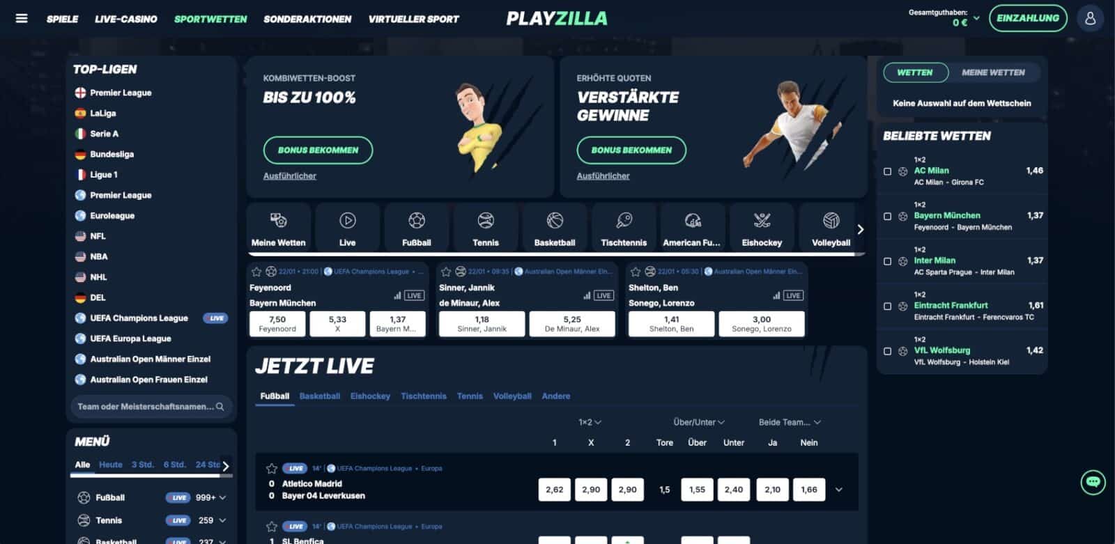 Playzilla Sportwetten