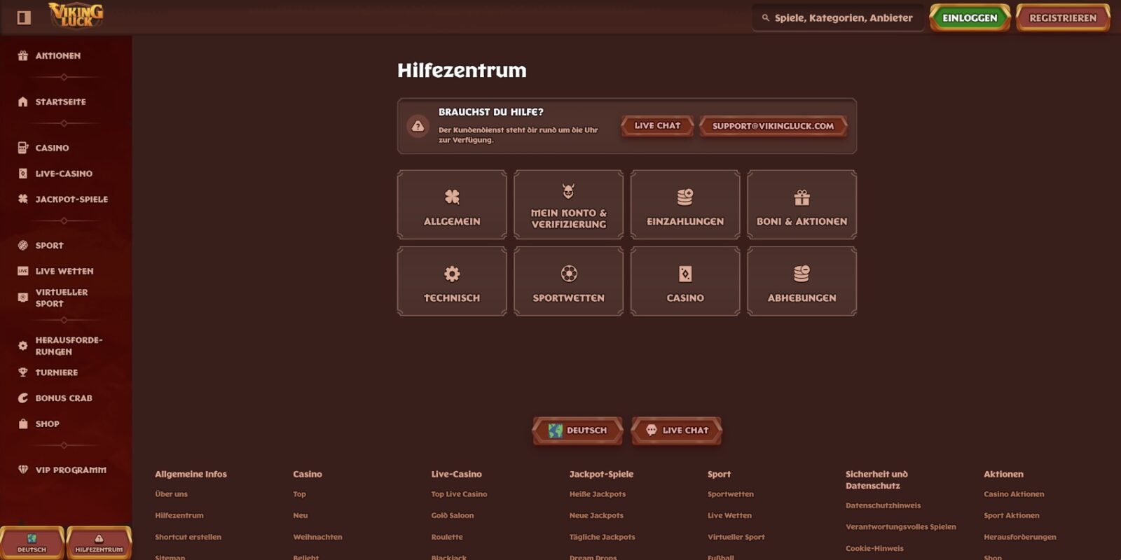 VikingLuck Hilfezentrum