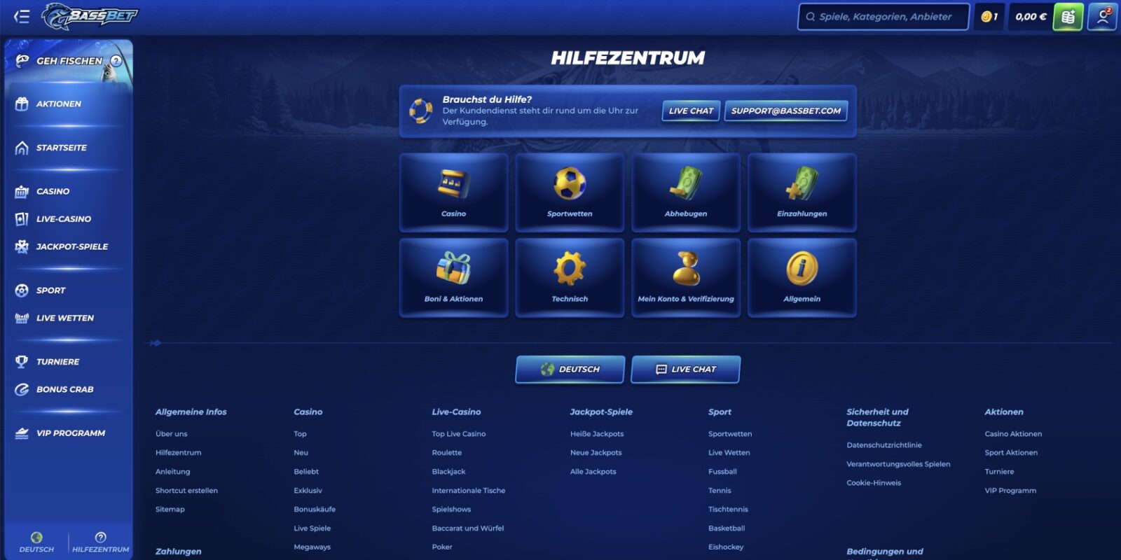 BassBet Hilfezenter