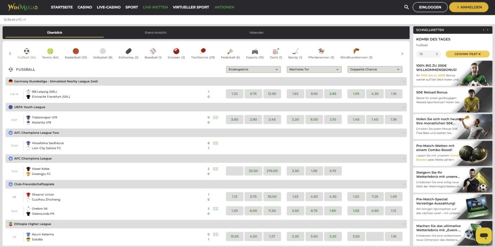 WinMega Live-Wetten