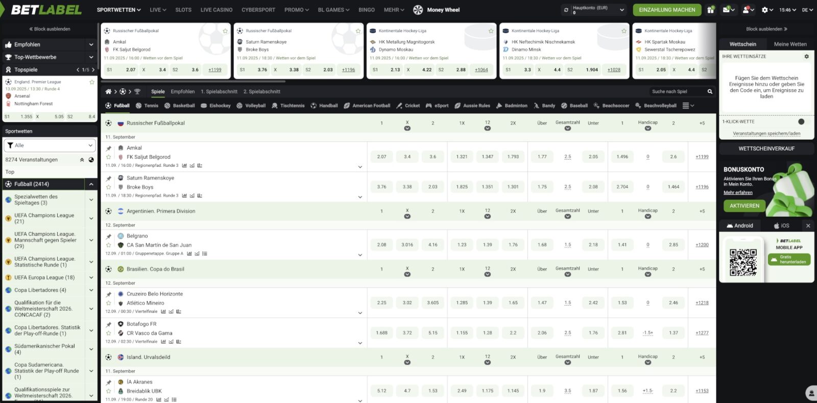 BetLabel Fussball Wetten
